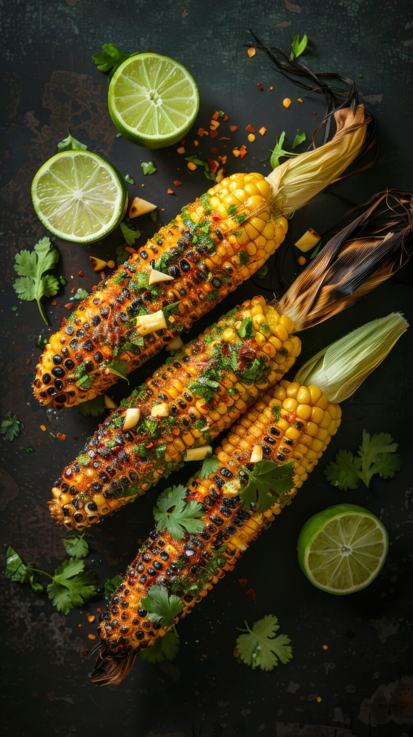 Grilled corn on the cob